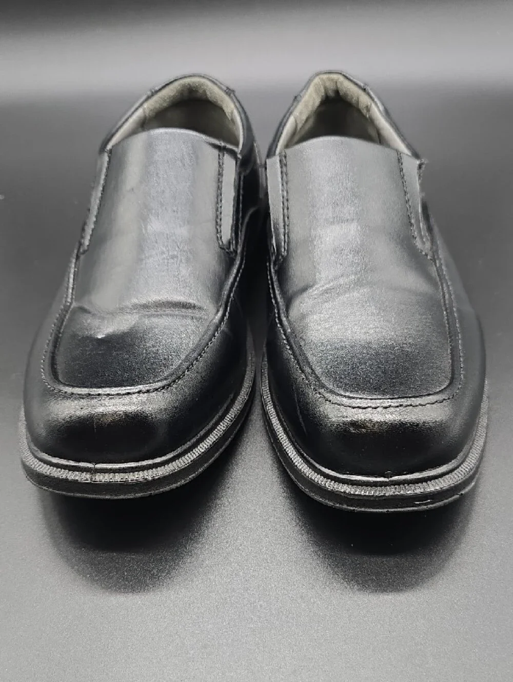 Deer Stag | Big Boys | Black | Slip-On | Leather | Dress Shoes | Sz 7
